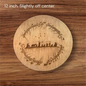 12 inch round lord of the rings, fellowship wood plaque